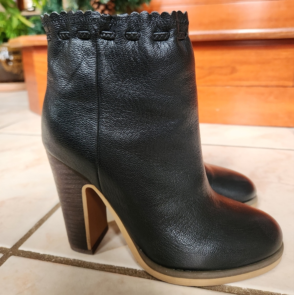 See By Chloe Leather Ankle Booties - Size 5 Black
